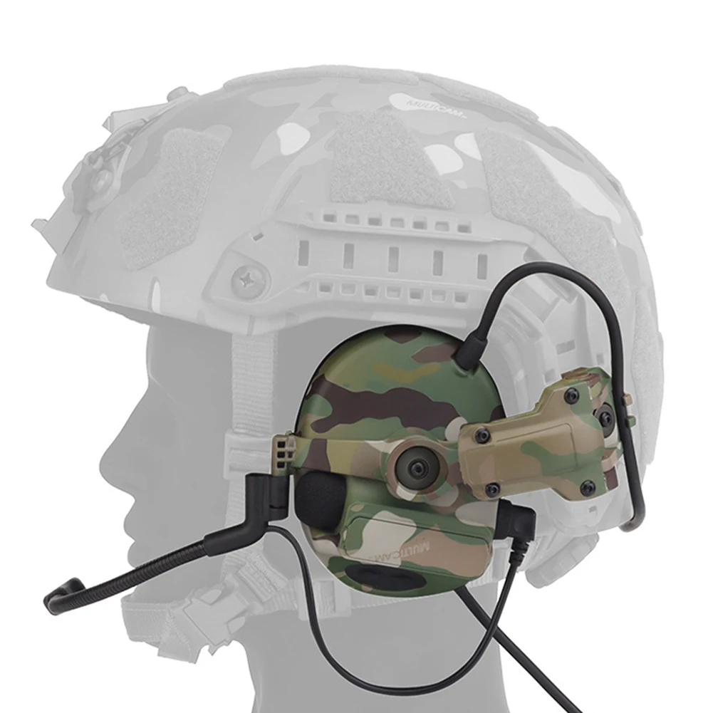 

C5 Tactical Headsets with Electronic Pickup Camouflage Collapsible Helmet Rail Hanging Headphones for Outdoor Hunting Shooting