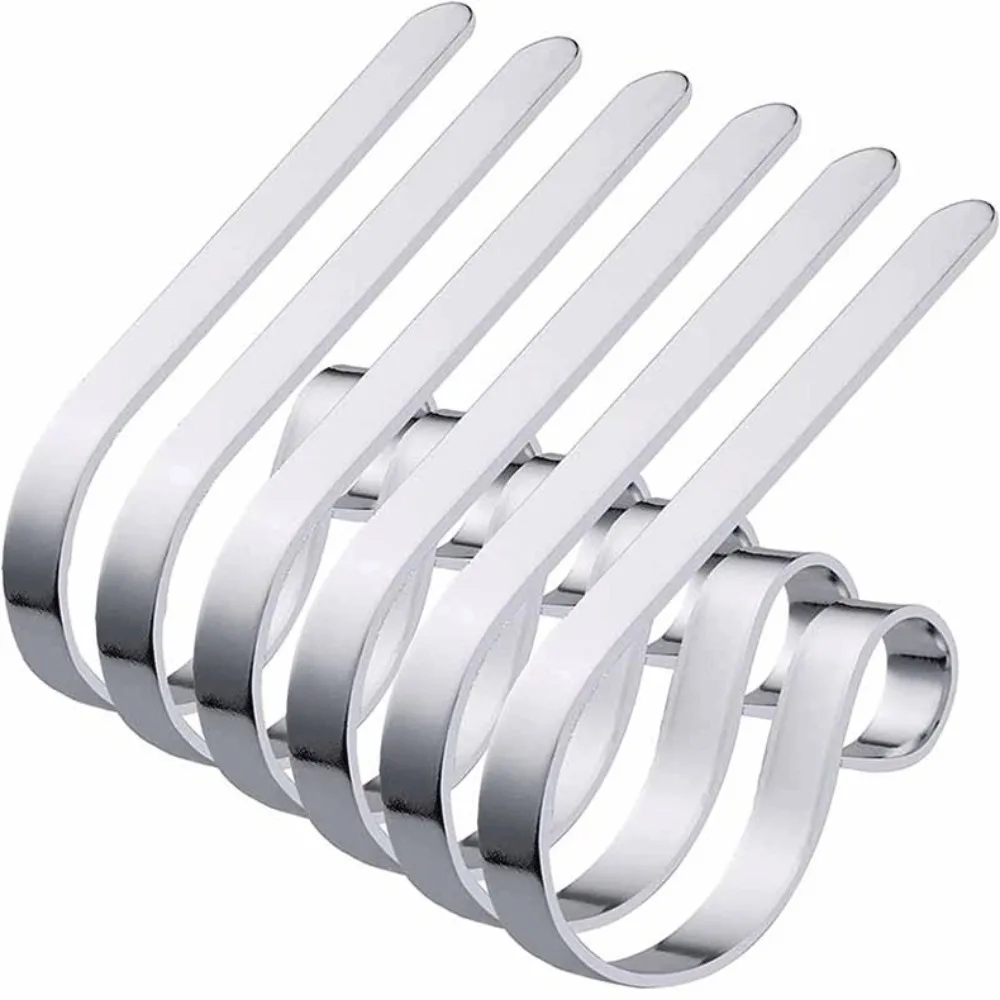 Clip Christmas Stocking Holders Metal Set Christmas Stocking Hangers Home Decoration Mantel Hangers