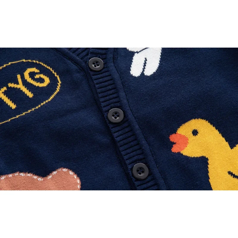 2-8T Kid Baby Boys Girls Winter Clothes Toddler Cute Infant Sweater Cardigan Knit Top Animal Print Infant Knitwear Coat Outfit kids sweater kids coat