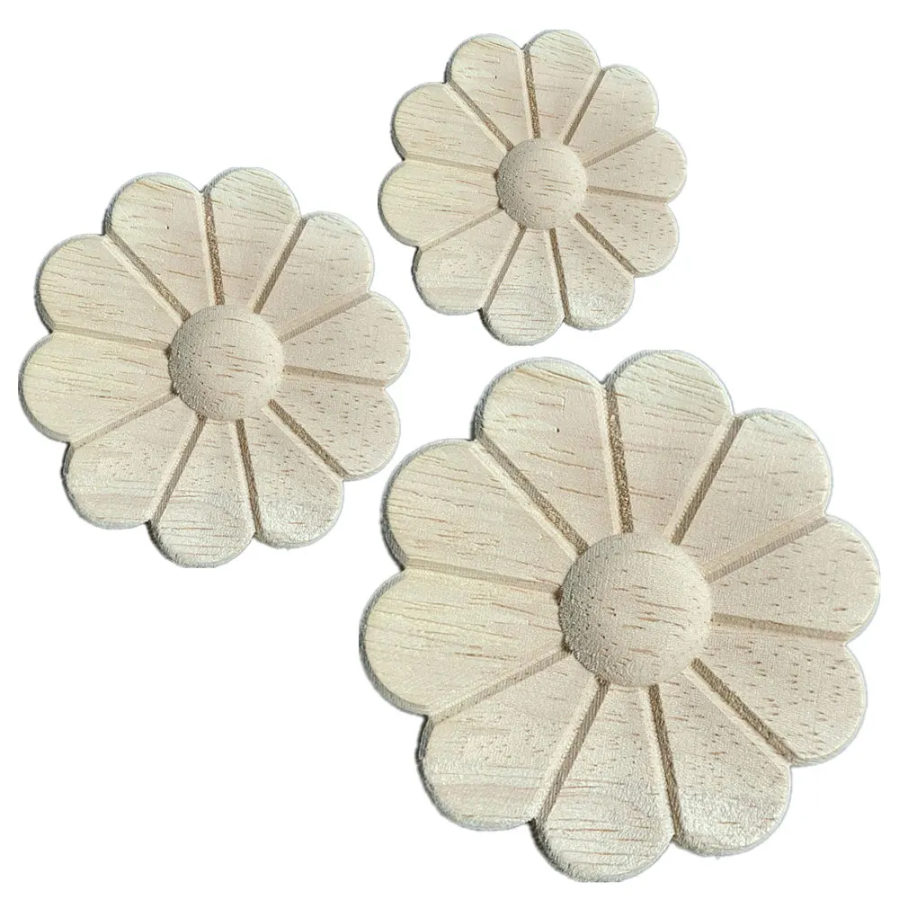 

1PC 5-8cm Wood Carved Corner Onlay Applique Craft Wooden Home Decoration Accessories Furniture Door Wall Sticker Figurine