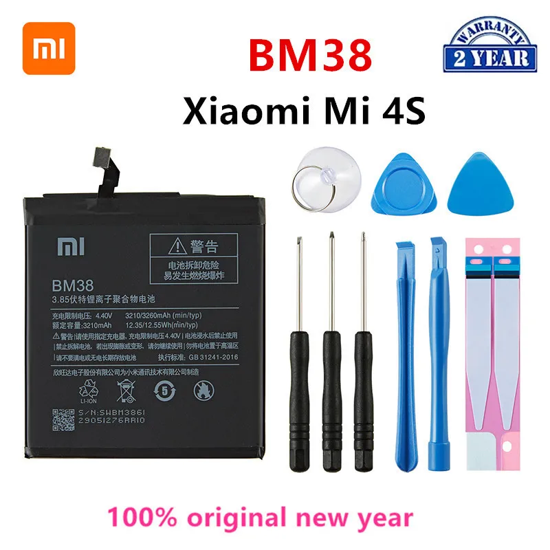 

Xiao mi 100% Orginal BM38 3260mAh Battery For Xiaomi 4S Mi 4S Mi4S BM38 High Quality Phone Replacement Batteries +Tools