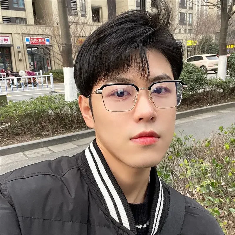 2024 Stylish Half Frame Myopia Glasses Metal Trend Fashion Anti-blue Light Near Sight Eyewear Women Short-sighted Eyeglasses 4
