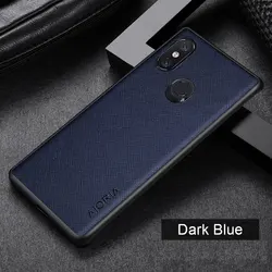 Premium Genuine Leather Phone Case - Elegant Design for Mi 8 Lite (Dark blue)