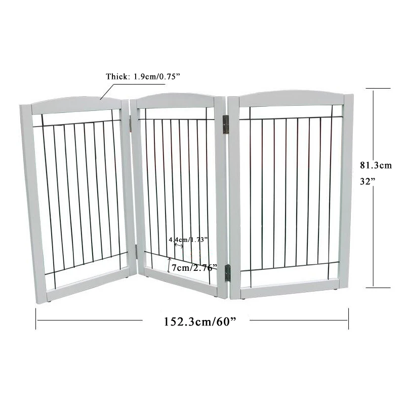 Indoor collapsible wooden pet door safety barrier door dog fence for dog and cat confinement