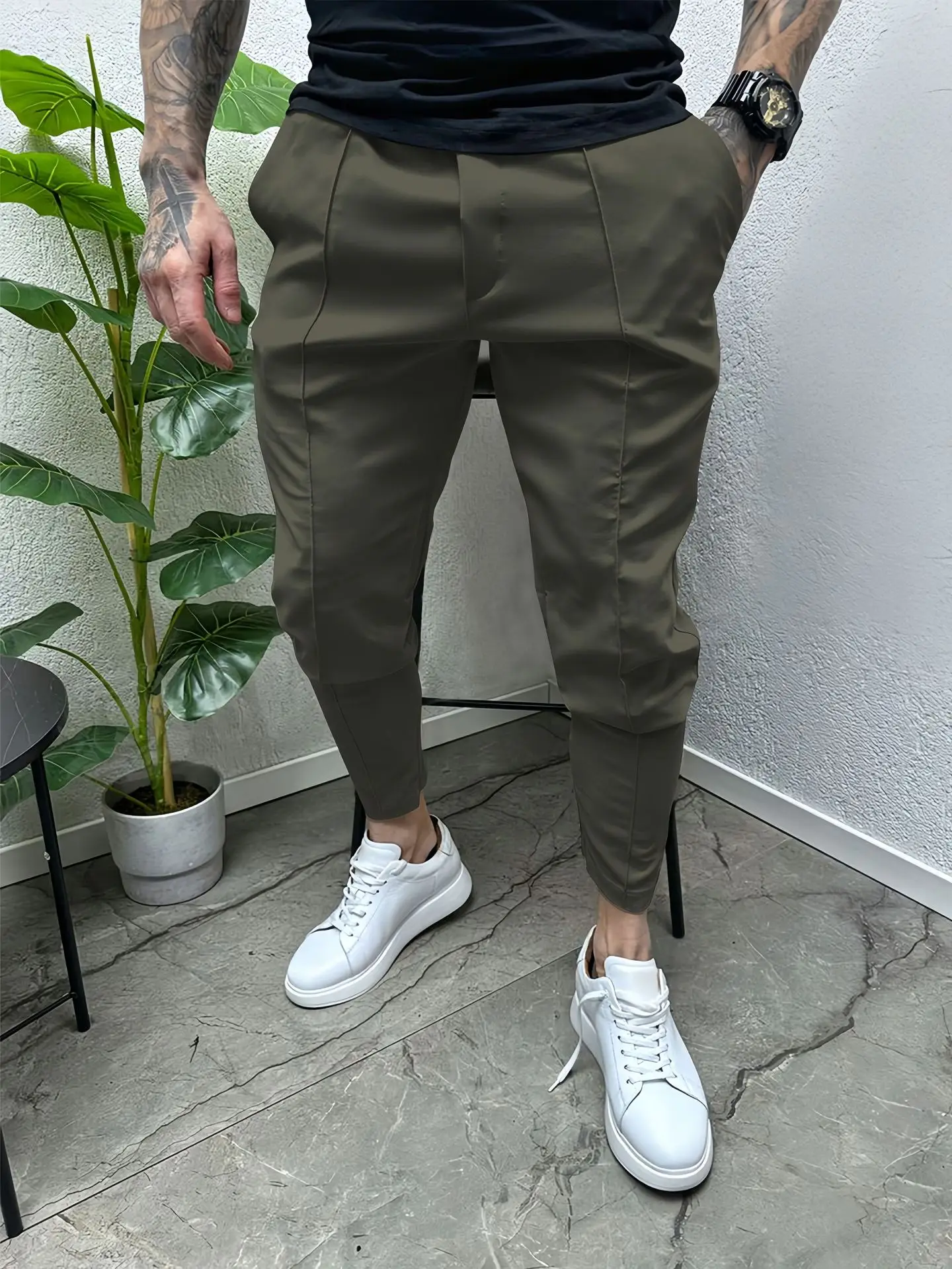 Spring and summer new men's casual outdoor street cargo shorts fashion drawstring multi-pocket classic comfortable straight barr