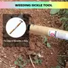 Composite Steel Long Neck Bend Handle Sickle Multi-functional Hand-held Weeding Sickle Hoe Outdoor Gardening Hand Tool 2
