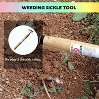 Composite Steel Long Neck Bend Handle Sickle Multi-functional Hand-held Weeding Sickle Hoe Outdoor Gardening Hand Tool 2
