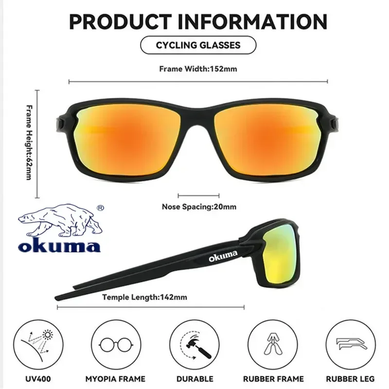 Okuma Polarized Sunglasses UV400 Men's and Women's Protective Outdoor Hunting Fishing Driving Cycling Travel Climbing Sunglasses