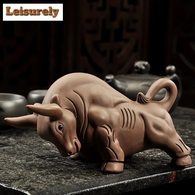 Purple Clay Ox Golden Toad Pixiu Buddha Tea Pet Boutique Flowerpot Landscaping Tea Figurine Play Toys Tea Statue Ornaments Gift