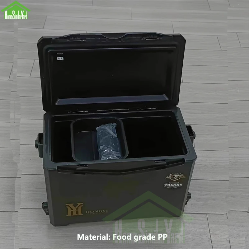 26L Black Camping Cooler Box Picnic Fishing Large Portable Keep Cold Box 10-72H Insulation Food Storage Self-Driving Truck