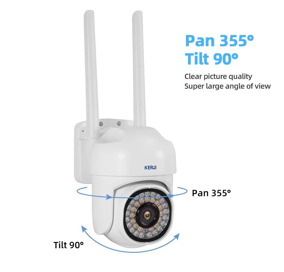 KERUI Security Camera Wireless Outdoor 5MP HD Home Night Vision Wifi CCTV Auto Tracking PTZ Camera Surveillance Monitor 5