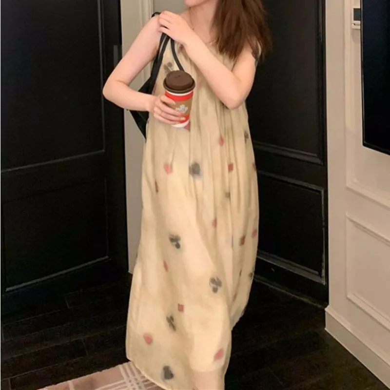 

Wind CutShoulderSleeveless Tank Top Dress Women's Summer Lace Design Sense Round Neck Hanging Neck Off Shoulder Dress 2023 Skirt