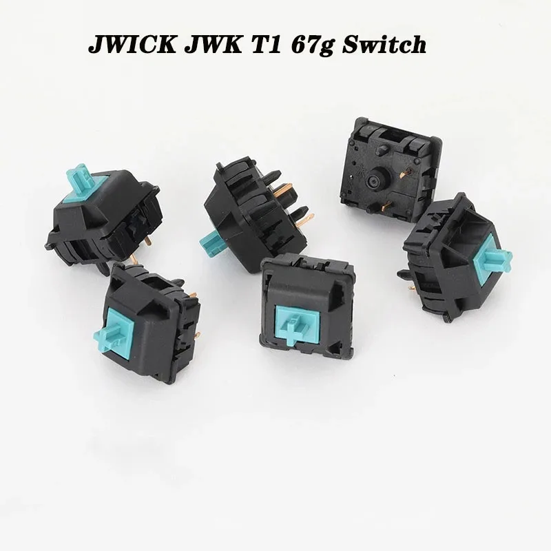 JWICK JWK T1 V2 촉각 스위치 나일론 67g 게임용 기계식 키보드 파란색 Mx 스위치 공장 윤활 5 핀 핫스왑 맞춤형 게이머 축
