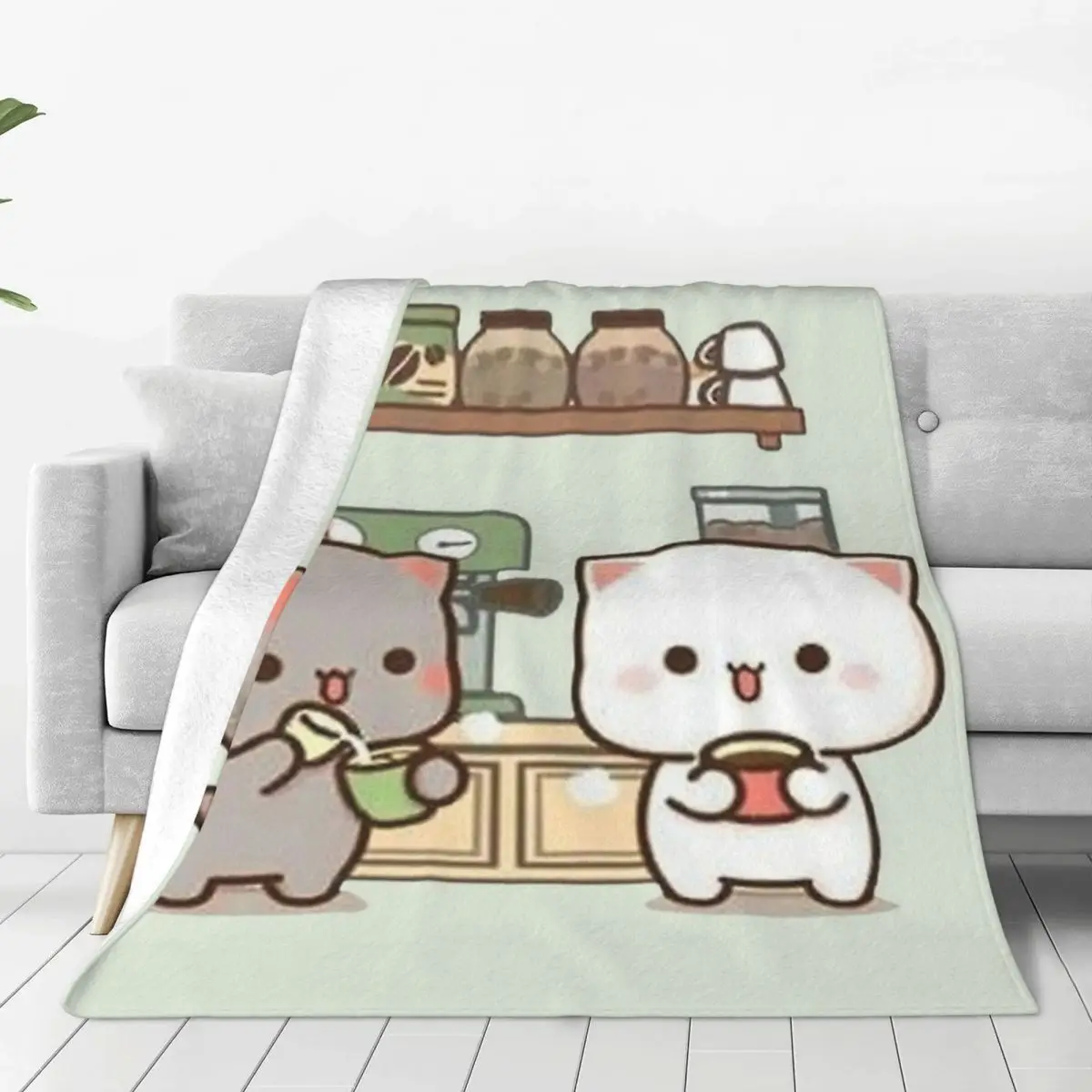 

BuBu DuDu Baby Panda Bear Blankets Mochi Milk peach goma Couple Flannel Funny Throw Blanket for Home Restaurant Textile Decor