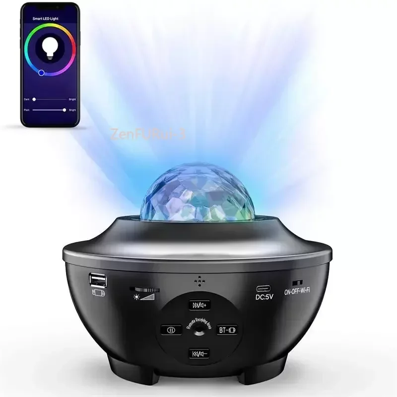 

Remote Night Light Projector Ocean Control Bluetooth Speaker Galaxy 10 Colorful Light Starry Scene for Kids Game Party Room