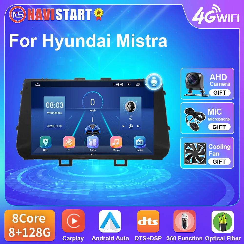 

NAVISTART Car Radio For Hyundai Mistra 2017 - 2019 Multimedia Player 4G WIFI BT GPS Navigation Audio Video Stereo DSP RDS 2 Din