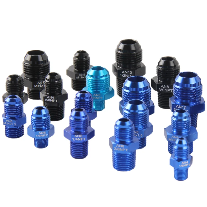 AN-10 To M12x1.5 Adapter – Black JIC Flare To Metric Straight Male Hose Fitting 3 thumbnail image