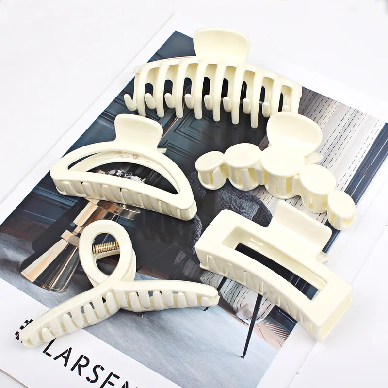 

Sweet Personality white Hair Claw for women Simple acrylic Hair Claw girls simplicity Chic Barrettes fashion Hair Accessoires
