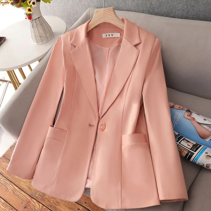 Elegant Solid Color Spliced Pockets Casual Blazer Women's Clothing 2023 Autumn New Oversized Office Lady Tops All-match Blazers