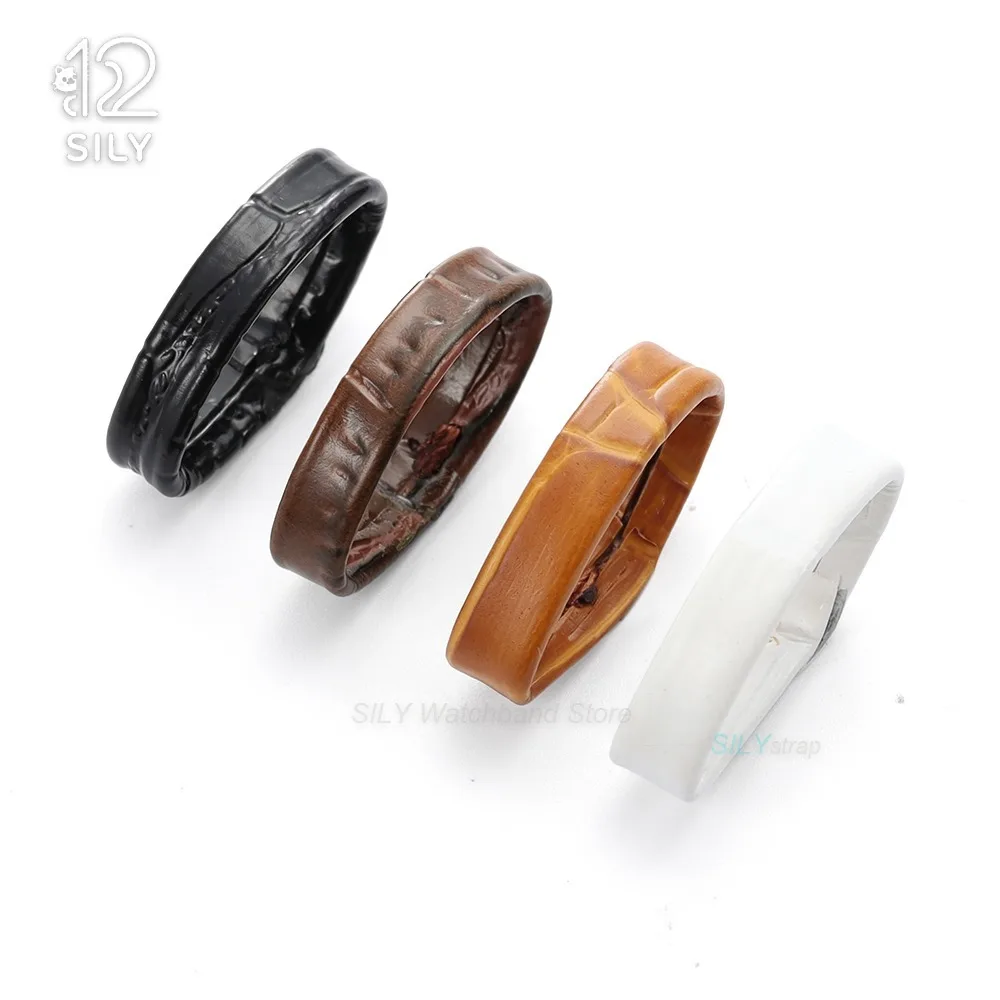 Premium Leather Watchband Keeper Rings - Strap Loop Retainers in Black and Brown (Multiple Sizes Available)