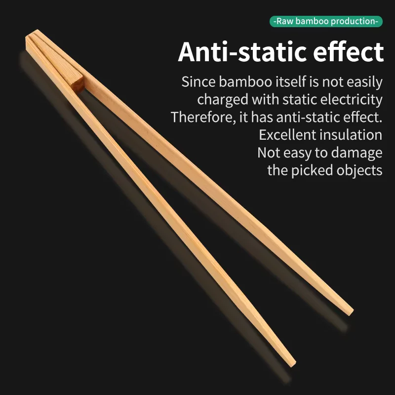 10pcs Bamboo Tea Clip Kitchen Salad Food Toast Tong Tweezer Bacon Sugar Ice Tea Multipurpose For Phone Electronic Repair