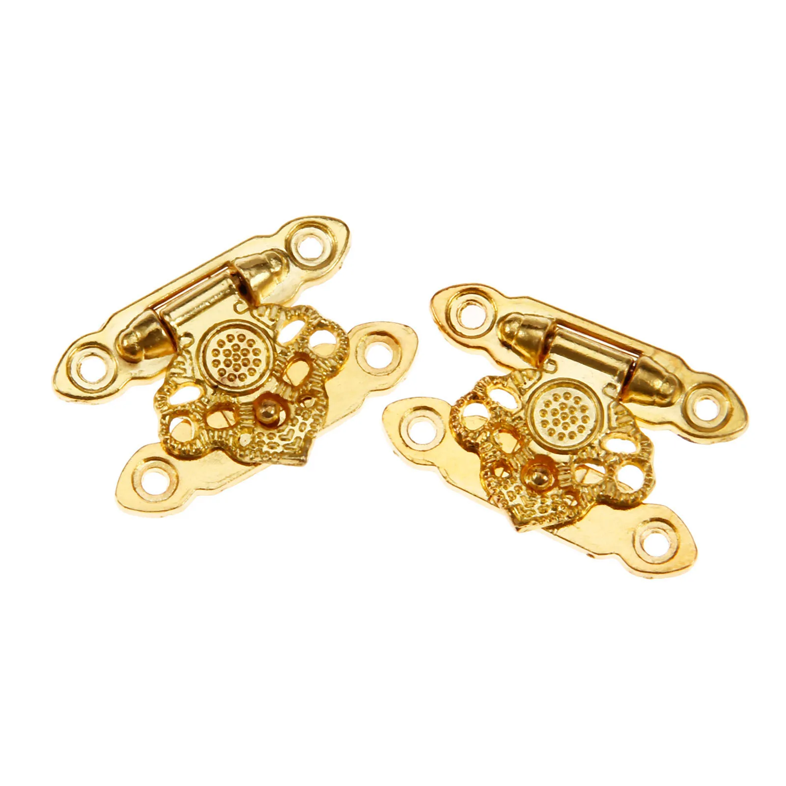 6 Pcs Box Latch Clasps with Screws Decorative Hasp Latches for Cabinet Jewelry Wooden Box Case Buckle Gold 35 x 25mm Zinc Alloy