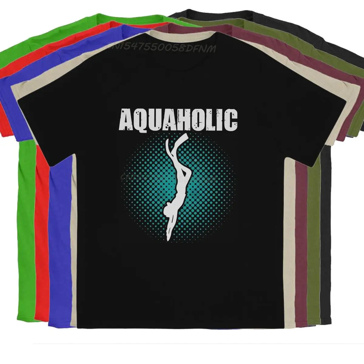 

Diving Promotion T Shirt for Men Aquaholic Scuba Camisas Basic T-shirts Personalize Christmas Gifts Tops