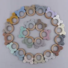 

Cartoon Baby Teether Braided Wooden Ring Cradle Baby Rattle Beech Koala Rodent Baby Gym Accessories Tooth Pendant Nursing Toy