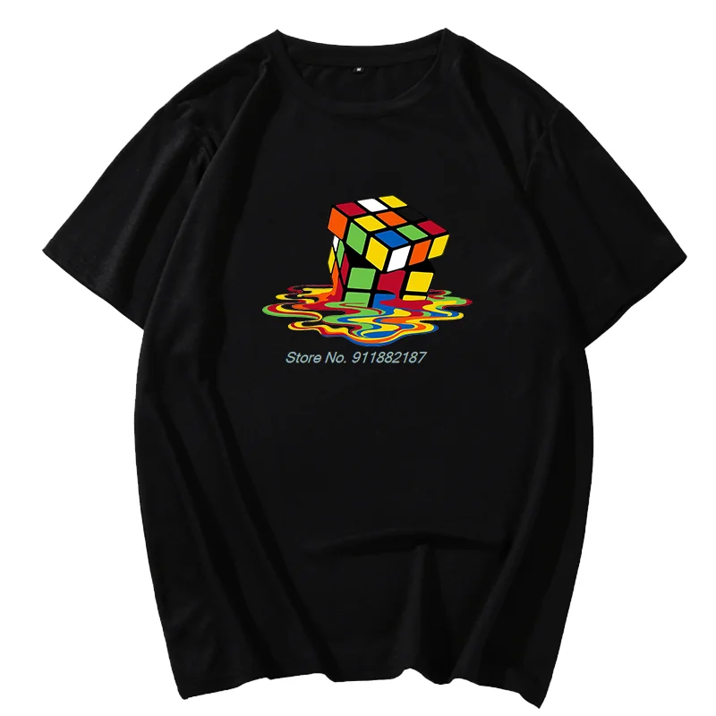 

Summer Oversize Short Sleeve T-Shirts Melting Rubik`S Cube Game Fashion Graphic T Shirts Streetwear New Shirts And T-Shirts