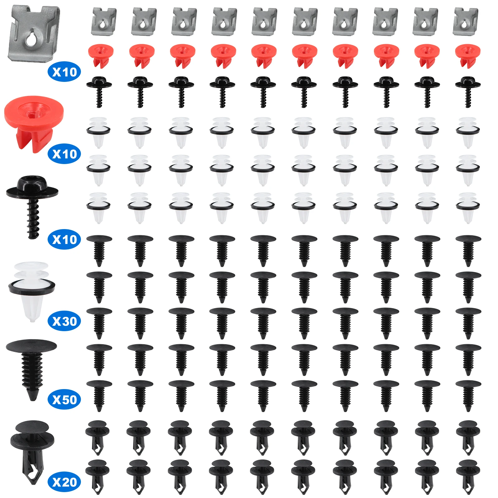 AOCISKA Lot De 10 Vis De Bouclier Anti-éclaboussures De Moteur T30 Avec Siège De Vis Et Joint, Convient Pour Ford Focus Fusion Escape Explorer C-Max Transit Connect