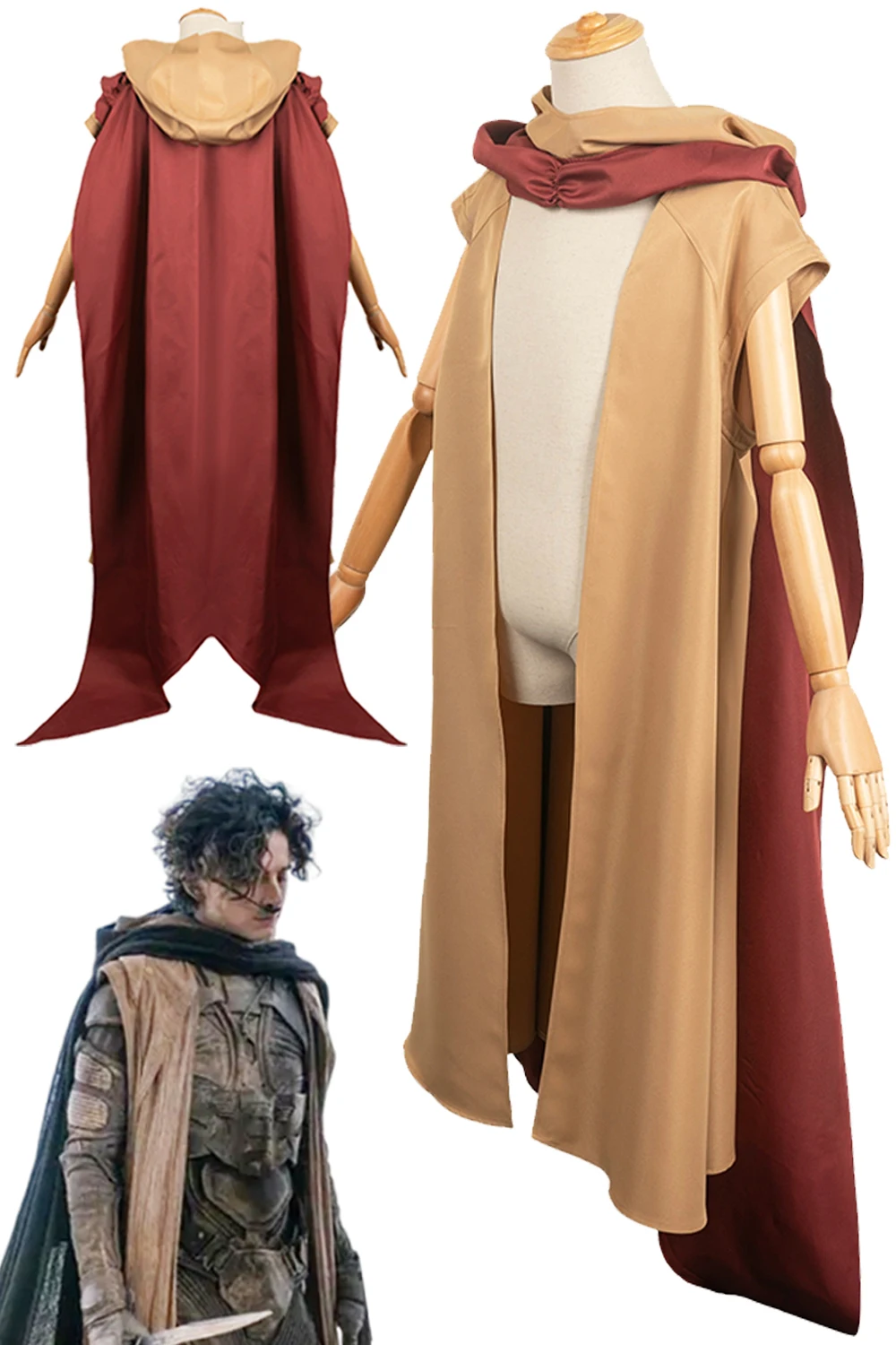 

Paul Atreides Cosplay Cloak 2024 Movie Dune 2 Unisex Cape Costume Outfits Adult Women Men Halloween Fantasia Party Suits