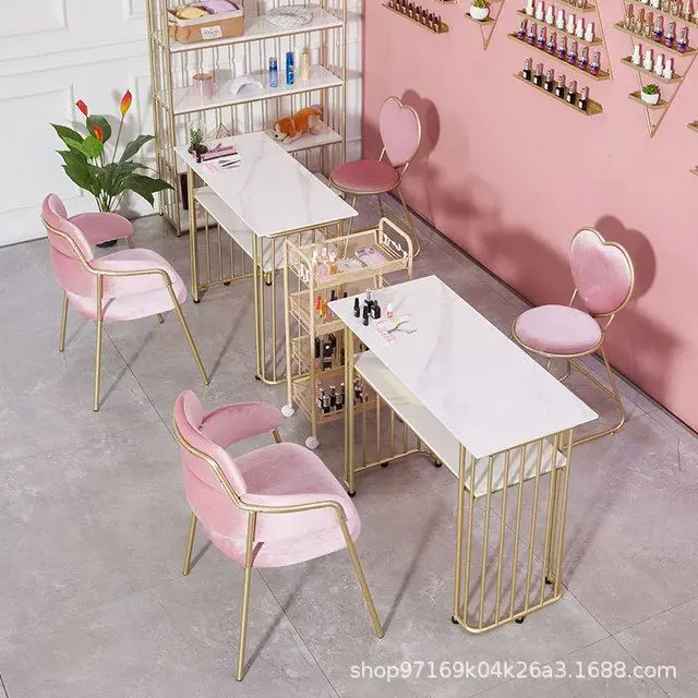 Chaise rose avec dossier, coiffeuse moderne pour chambre à coucher, chaise  de salle à manger de styliste avec maquillage personnalisé - AliExpress
