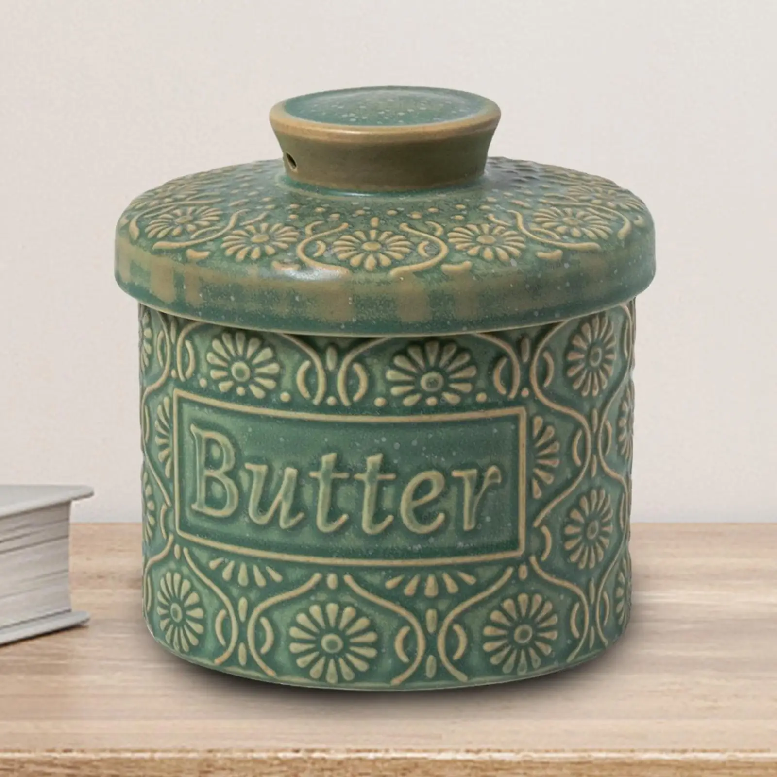 Butter Crock Ceramic with Lid French Butter Dish for Fresh Spreadable