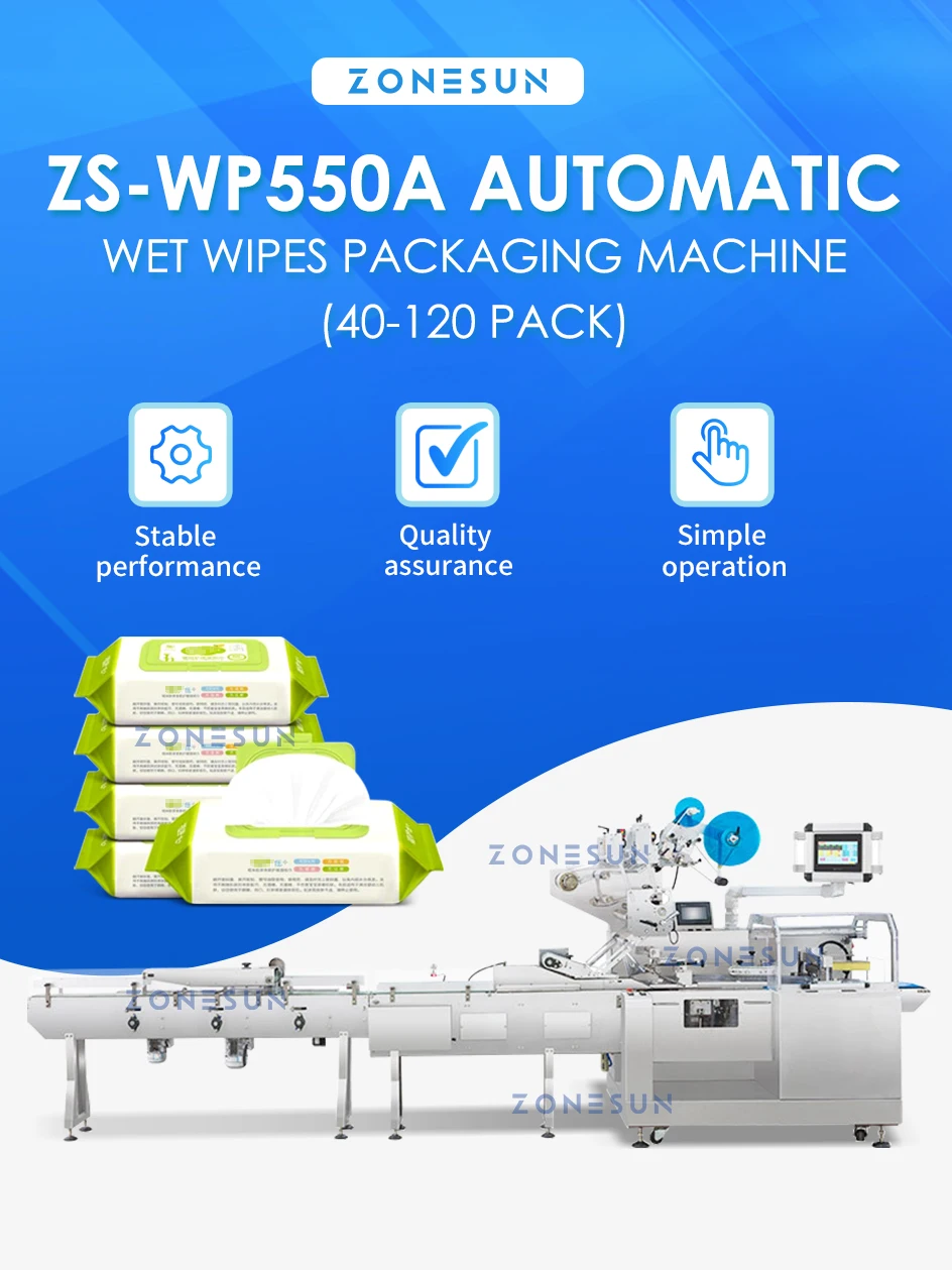 ZONESUN ZS-WP550A Toallitas húmedas automáticas que hacen la máquina de sellado