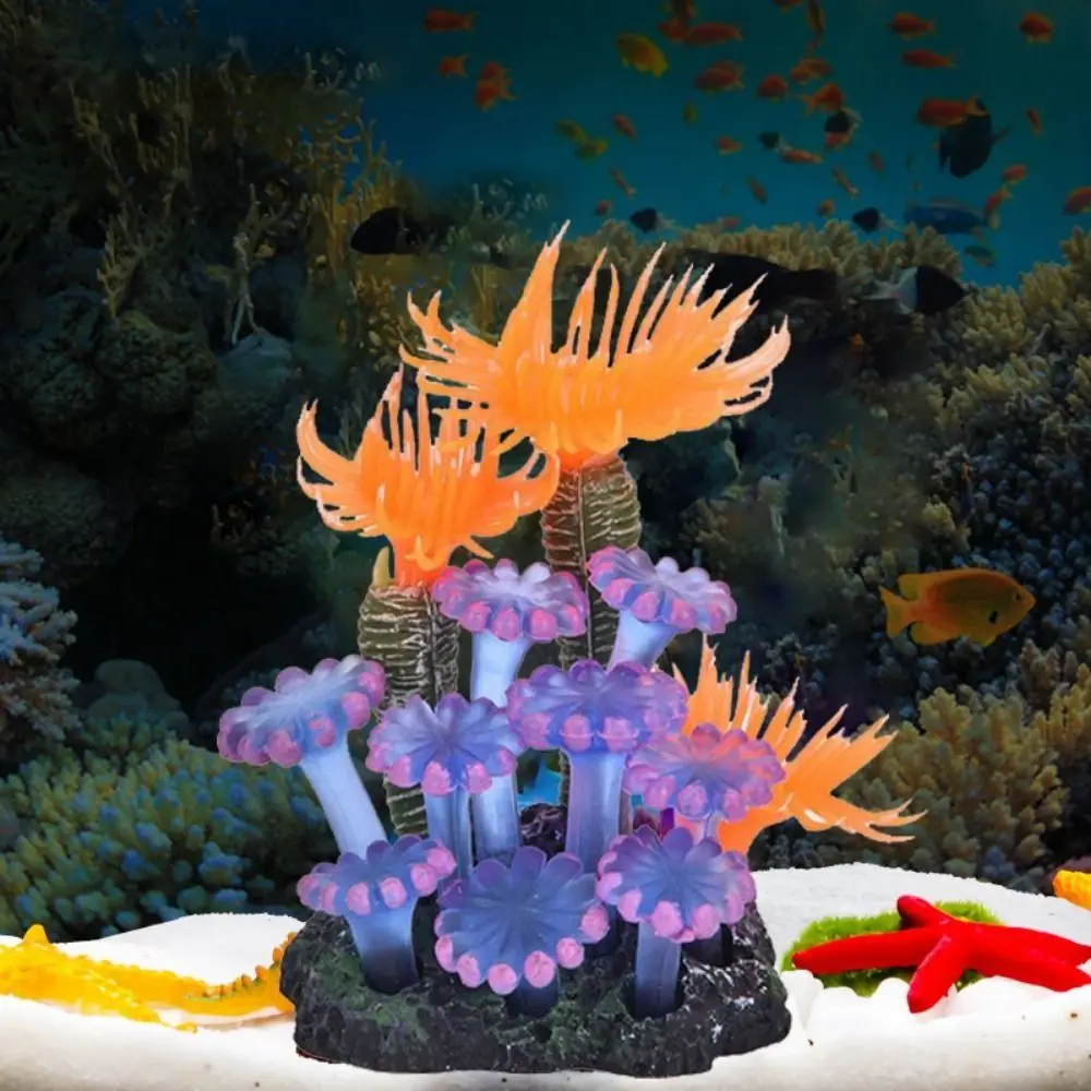 

Красивая имитация красочной мягкой силиконовой смолы, украшение для аквариума, искусственный коралл, Искусственный коралловый риф, камень