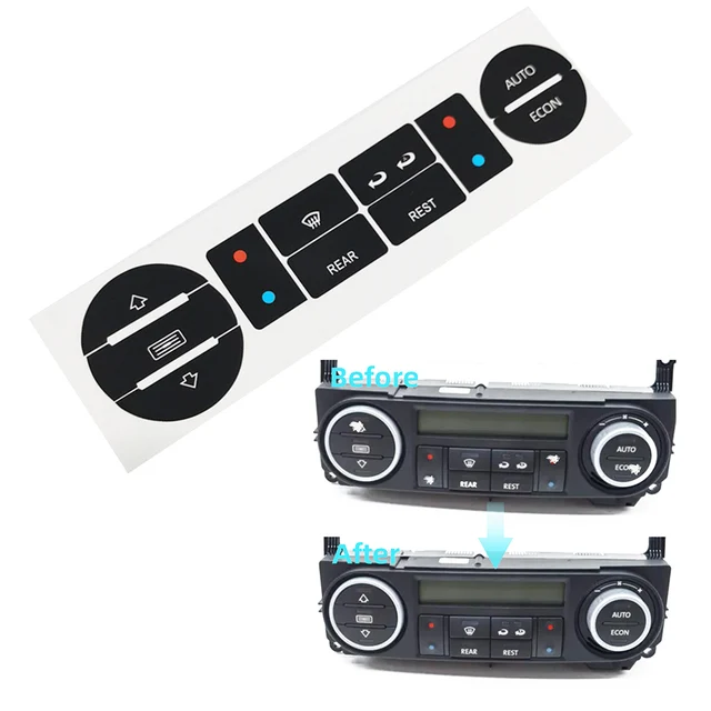 Réparation de boutons de panneau de commande de climatisation, autocollants pour T5 pour T6 Clima, autocollants pour réparation, bouton porté, interrupteur 1