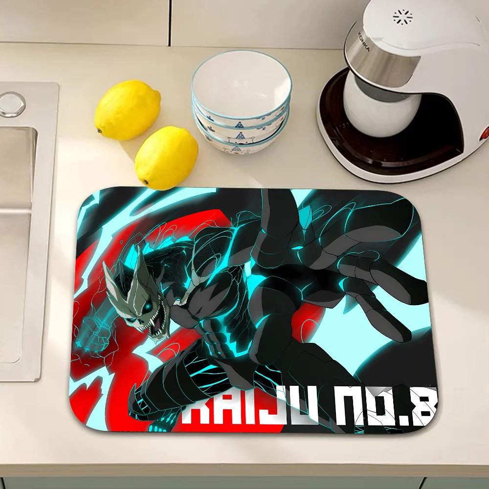 Kaiju No8 Kitchen Draining Mat Non-slip Drain Dish Mats Coffee Pad Heat Resistant Placemat Dinnerware Dustproof Pads 4
