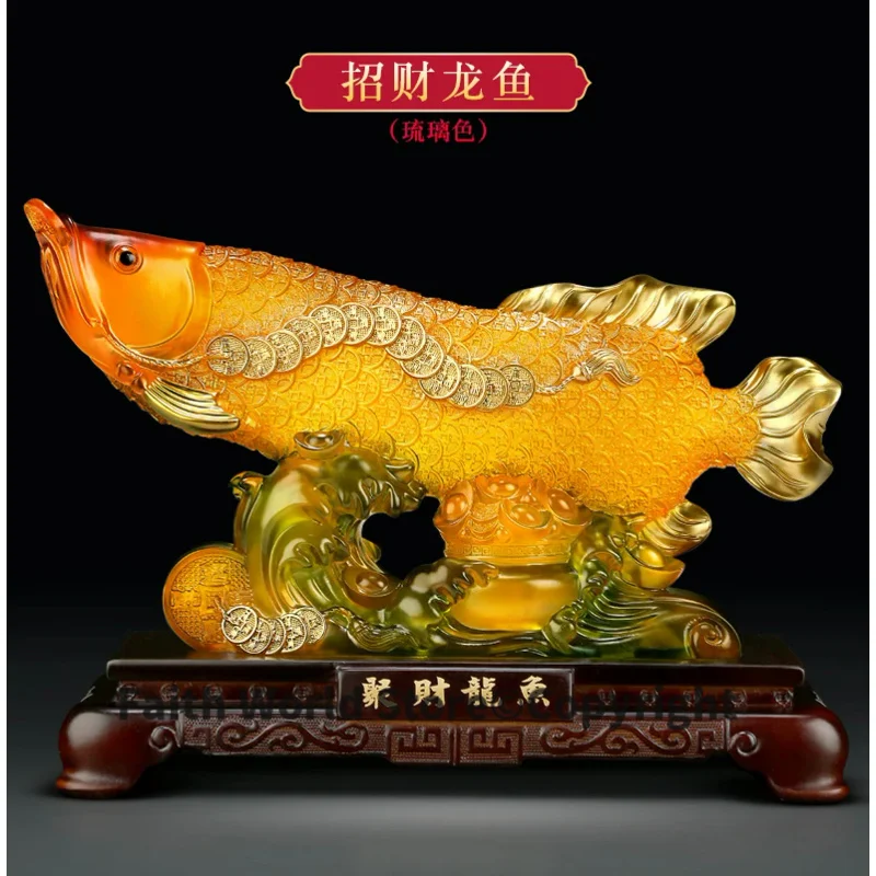 

large HOME OFFICE Company SHOP TOP Efficacious Talisman GOOD LUCK Money Drawing Arowana Golden Fish FENG SHUI decorative art