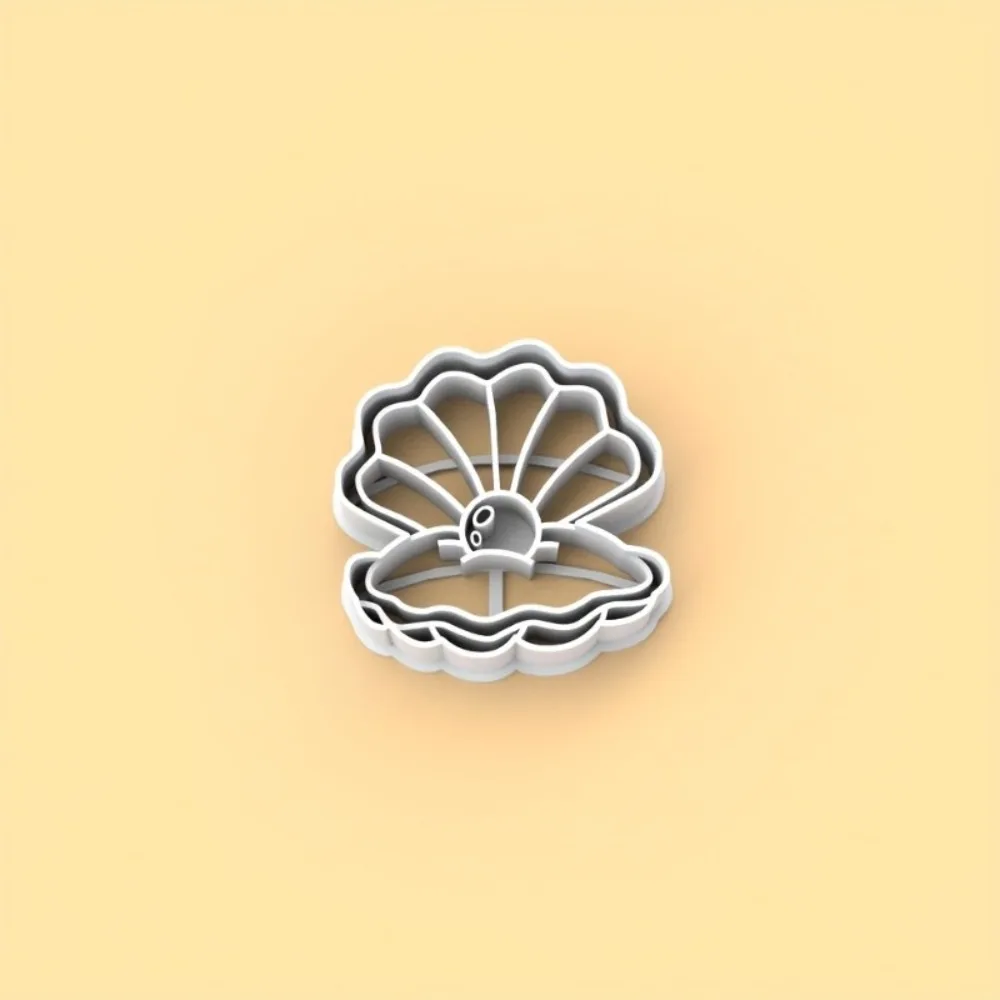 2Pcs 발렌타인 데이 우아한 진주 쉘 폴리머 클레이 커터 세트 조개껍질 바다 귀걸이 쥬얼리 펜던트 만들기 금형