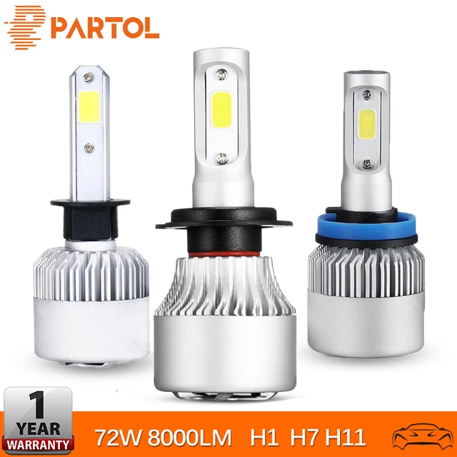 12/24V 72W 8000LM 6500K Voiture Led Phares Ampoules Auto Lampe Led