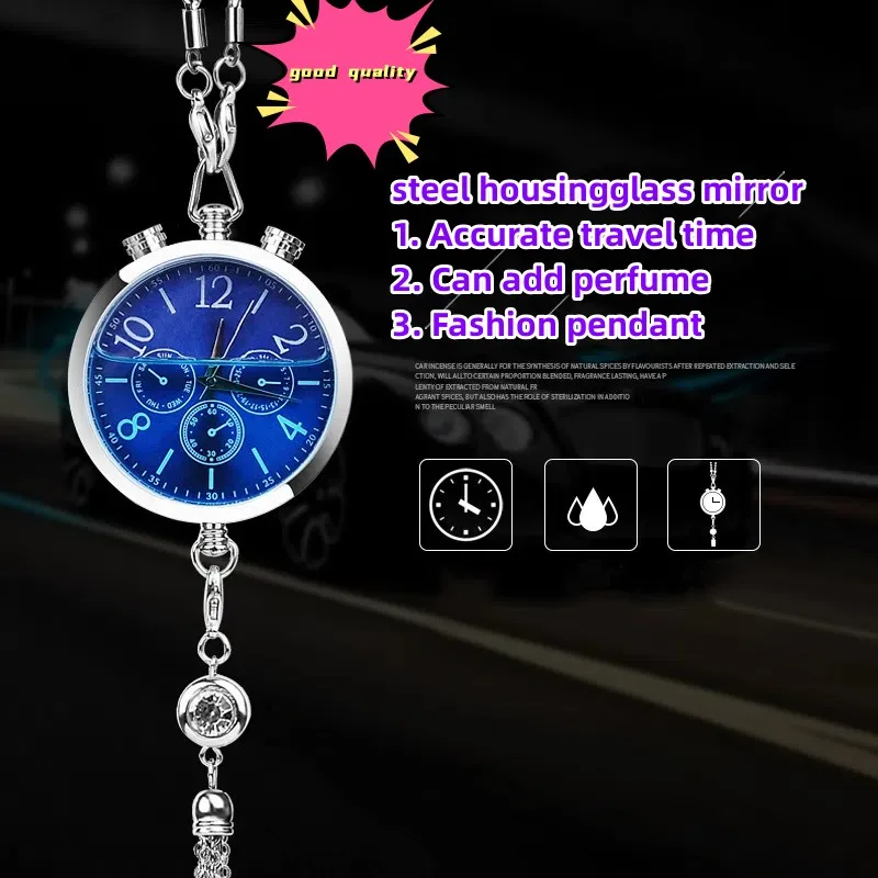 Clock Creative Car Perfume Pendant Car Aromatherapy Fragrance Pendant  High-end Men's Car Interior Decoration Car Logo Pendant Ca - Ornaments -  AliExpress