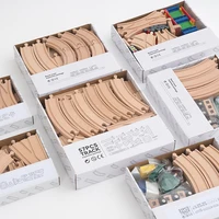 NEW Wooden Track Set Beech Wood Track Expansion Package Railway Train Track Set Fit for All Brands Trains Toys for Kids Gifts 1