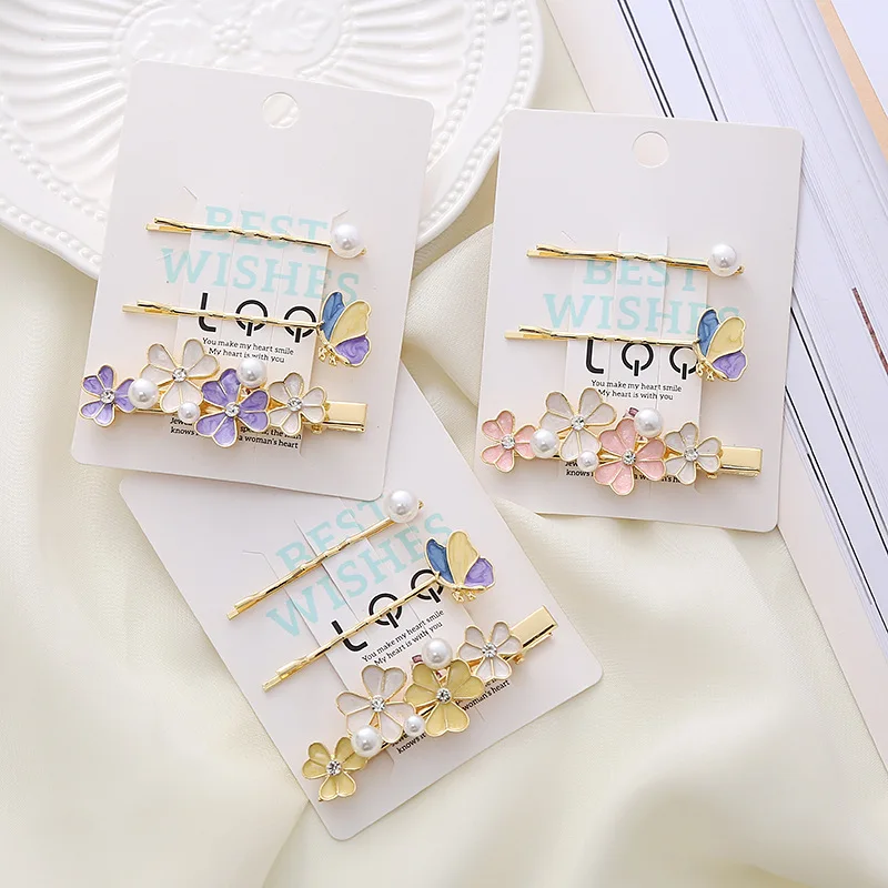 Set of 3 Stylish Hair Clips with Alloy Material for Women, Mini Hairpins Clips Design for Thin and Thick Hair With duckbill clip men s chinese traditional linen tang shirt hand plate buckle design comfortable stylish soft chinese collar shirt