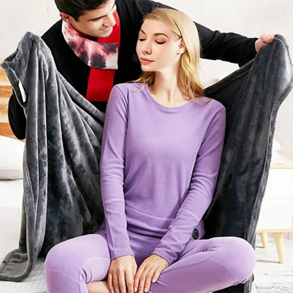 USB Electric Heated Blanket 3 Heating Levels Fleece Heated Blanket Wearable Body Warmer Blanket for Household and Office