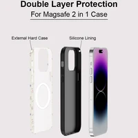 Magnetic For Magsafe Wireless Charge Case For iPhone 13 12 11 14 Plus 15 Pro 16 Pro Max Acrylic Fashion Little Flower Cover - Image 3