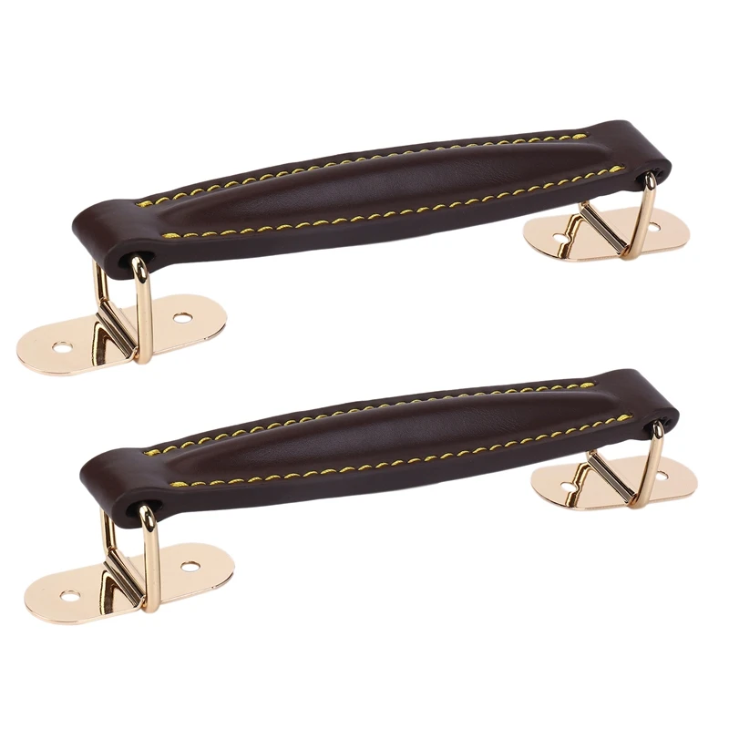 2X Amplificatore Cinturino Con Manico In Pelle Per Marshall As50D As100D Guitar Amp Speaker Cabinet (Marrone)