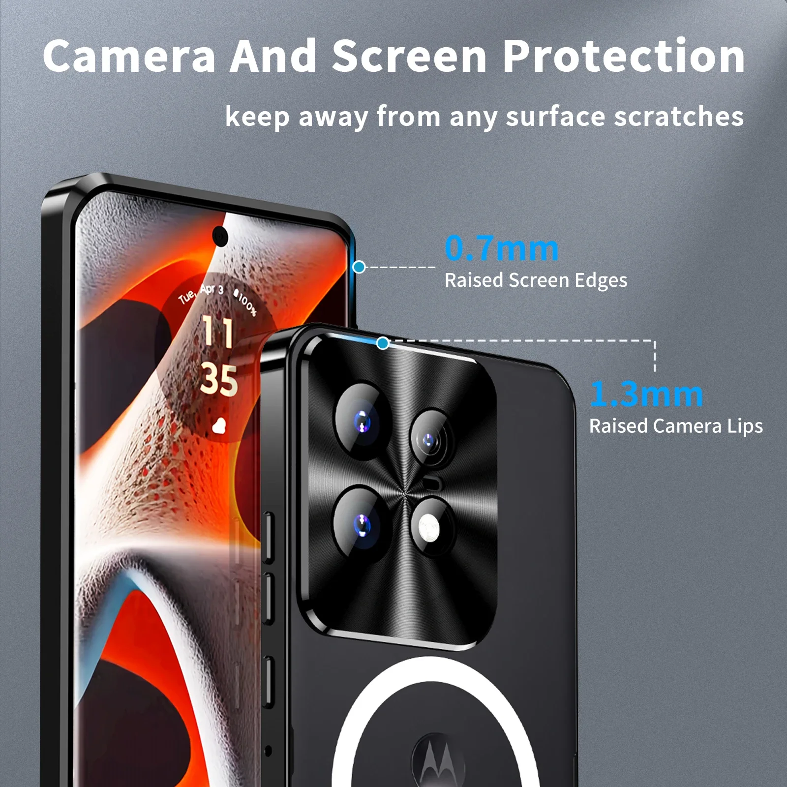 Case For MOTO Edge 50 Pro  Aluminum Alloy Frame Magnetic Glass Back Cover for MOTO Edge 50Pro Shockproof Bumper Funda 4