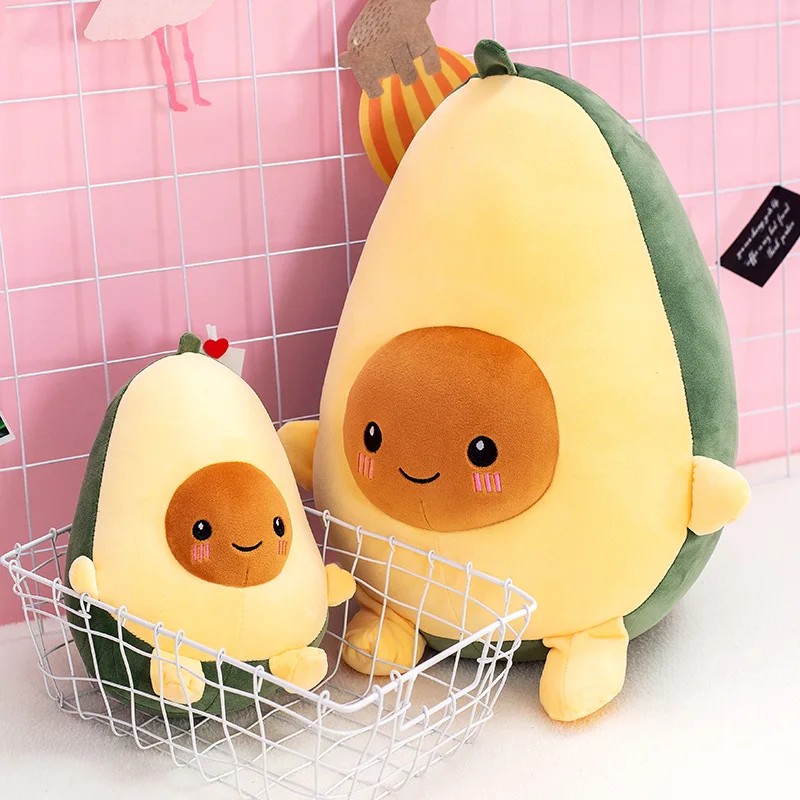 Cute Avocado Plush Toy Soft Avocado Stufferd Doll Sleeping Pillow Kawaii Cartoon Fruits Dolls Room Decoration Kids Gifts 4