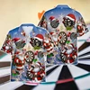 Beer Darts Graphic Short Sleeve Shirts For Men Clothes Casual Bar Party Lapel Blouse Dart Club Button Shirt Sport Team Male Tops 4