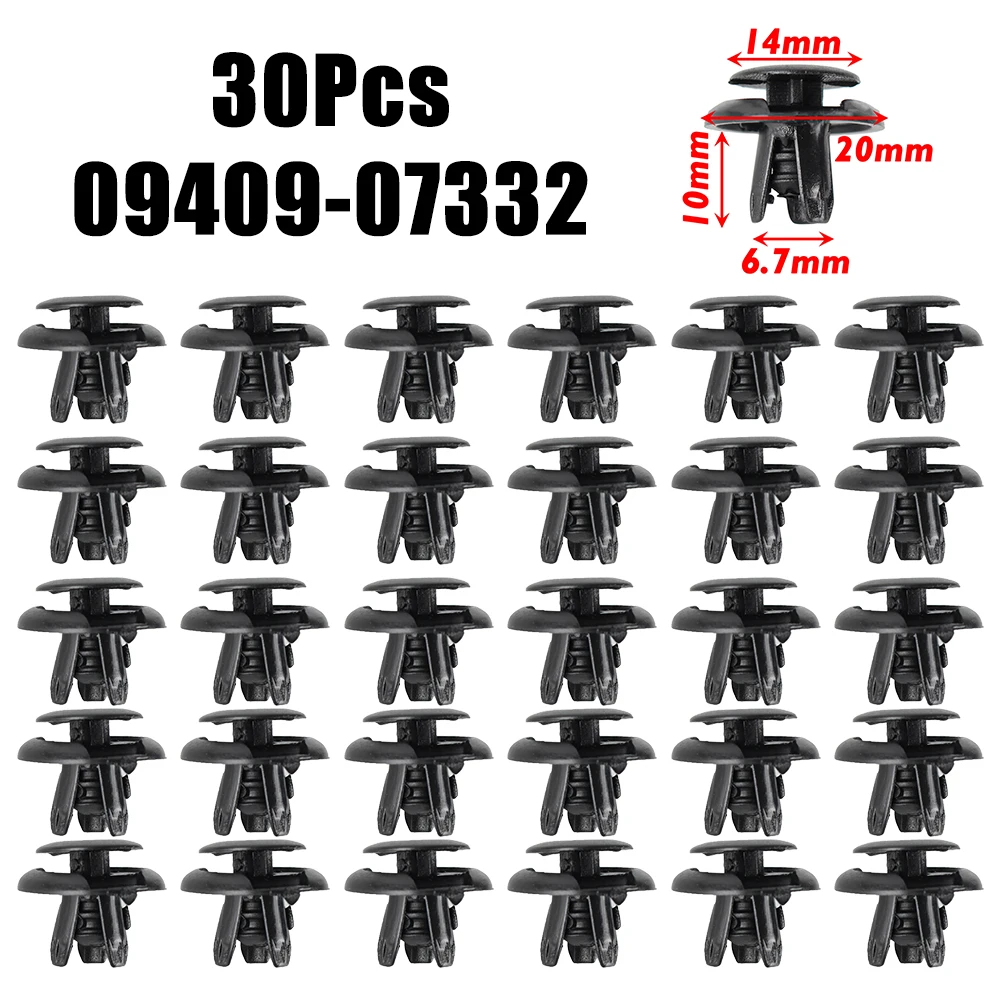 Clips Rivet Aile Pare-chocs Suzuki - 30 Pièces Noires Pour Grand Vitara, Swift, XL-7